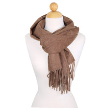 Load image into Gallery viewer, Premium Classic Unisex Solid Plain Cashmere Feel Fringed Scarf Wrap
