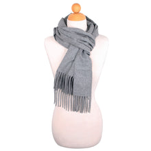 Load image into Gallery viewer, Premium Classic Unisex Solid Plain Cashmere Feel Fringed Scarf Wrap
