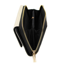 Load image into Gallery viewer, Premium Saffiano Vegan PU Leather Flap Wallet Zip Around Clutch Phone Organizer
