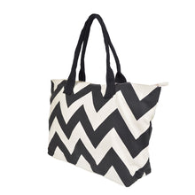 Load image into Gallery viewer, Premium Chevron Zig Zag Canvas Tote Shoulder Bag Handbag - 2 Colors Avail
