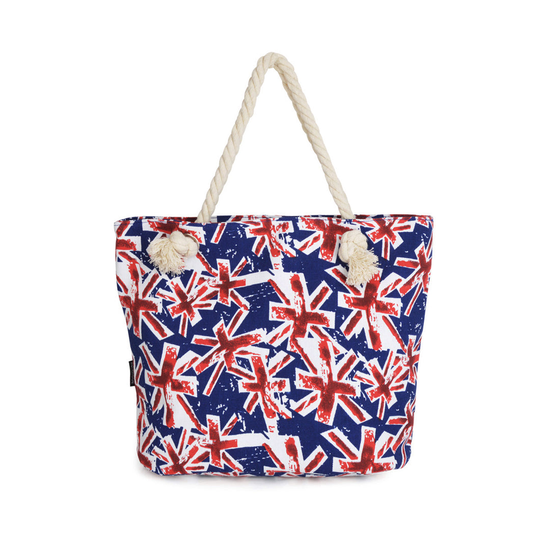 Premium Large UK British Union Jack Print Canvas Tote Shoulder Bag Handbag