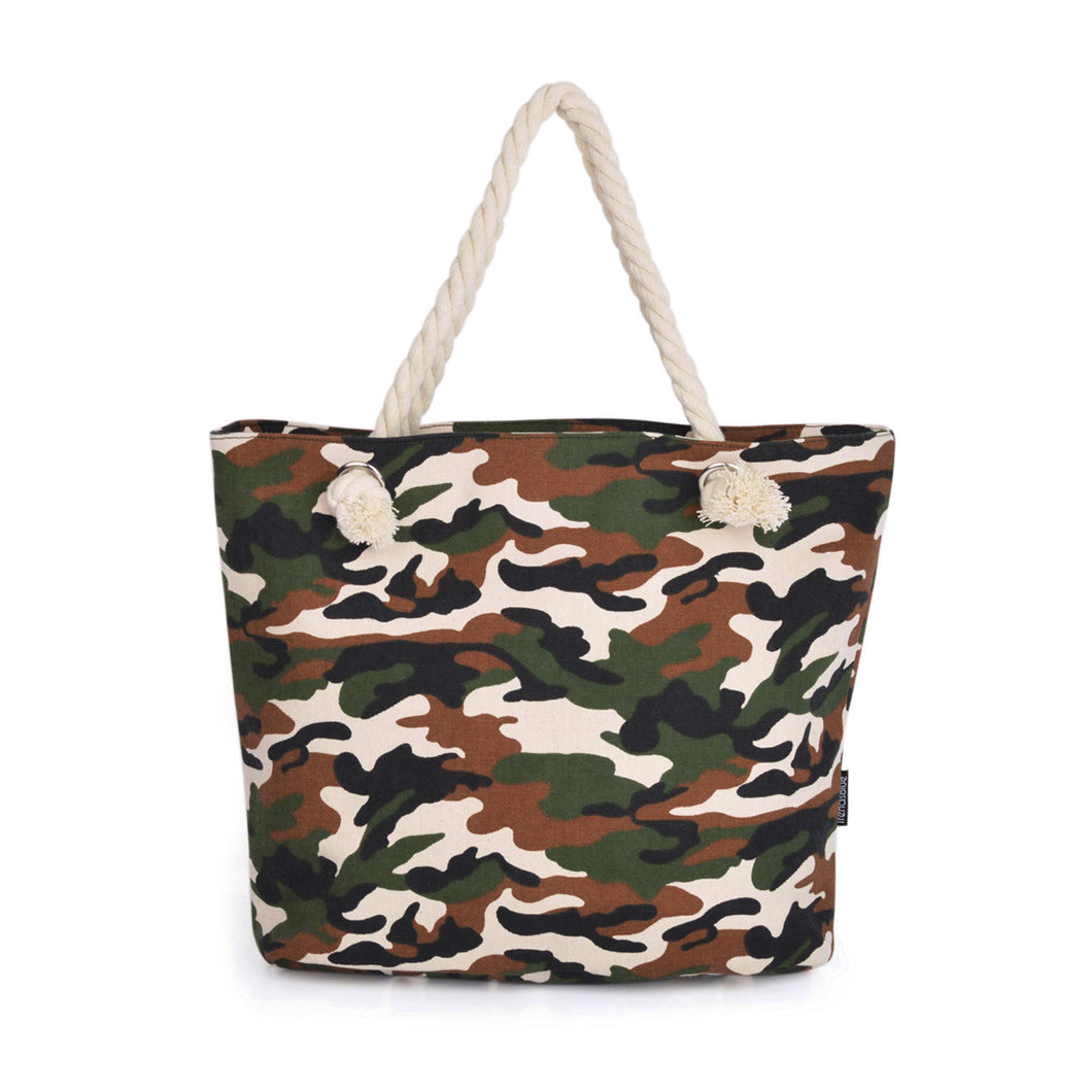 Premium Camouflage Canvas Tote Shoulder Bag Handbag