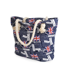 Load image into Gallery viewer, Premium Large Union Jack British Letters Print Canvas Tote Shoulder Bag Handbag
