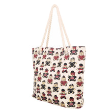 Load image into Gallery viewer, Premium UK Union Jack Teddy Bear Print Cotton Canvas Tote Shoulder Bag Handbag
