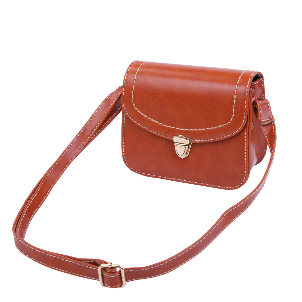 Premium Solid Color Small PU Leather Flap Clutch Crossbody Shoulder Bag