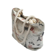 Load image into Gallery viewer, Premium Large Paris City Eiffel Tower Print Canvas Tote Shoulder Bag Handbag
