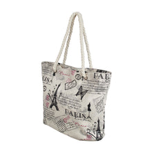 Load image into Gallery viewer, Premium Large Paris Eiffel Butterfly Print Cotton Canvas Tote Shoulder Bag Handbag

