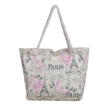 Load image into Gallery viewer, Vintage Paris Eiffel Tower Butterfly Floral Canvas Tote Shoulder Bag Handbag
