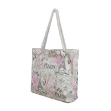Load image into Gallery viewer, Vintage Paris Eiffel Tower Butterfly Floral Canvas Tote Shoulder Bag Handbag
