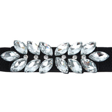 Load image into Gallery viewer, Premium Floral Crystal Rhinestone Buckle Wide Elastic Stretch Waist Belt Waistband
