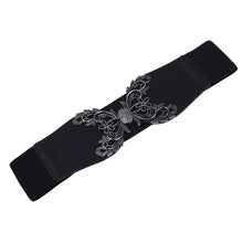 Load image into Gallery viewer, Premium Butterfly Floral Buckle Wide Elastic Stretch Waist Belt Waistband
