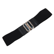 Load image into Gallery viewer, Premium Gold Medallion Crystal Buckle Wide Elastic Stretch Waist Belt Waistband
