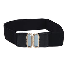 Load image into Gallery viewer, Premium Gold Medallion Crystal Buckle Wide Elastic Stretch Waist Belt Waistband
