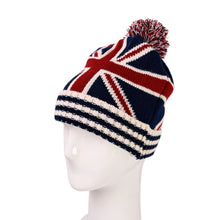 Load image into Gallery viewer, Premium Unisex Warm Knit Union Jack UK British Flag Beanie Hat
