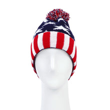 Load image into Gallery viewer, Premium Unisex Warm Knit USA American Flag Style Stars Stripes Beanie Hat
