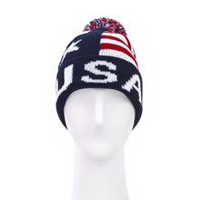Load image into Gallery viewer, Premium Unisex Warm Knit USA American Flag Style Stripes Beanie Hat
