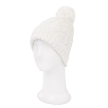 Load image into Gallery viewer, Premium Thermal Dual Layer Diamond Knit Winter Beanie Hat w- Pom Pom
