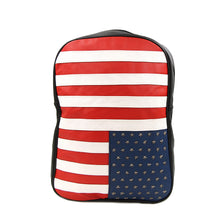 Load image into Gallery viewer, Premium Full US American Flag Studded PU Leather Backpack School Shoulder Bag
