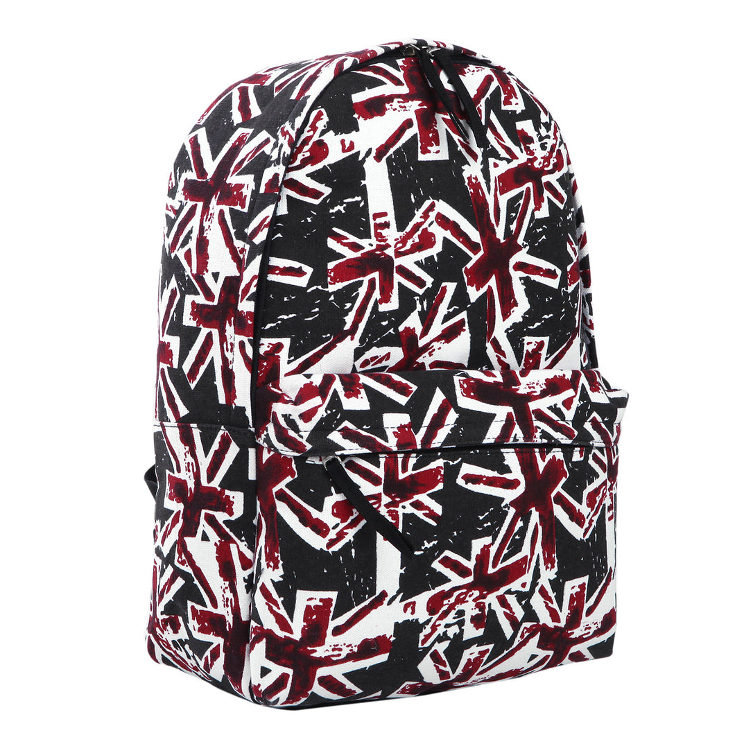 Premium Vintage Black Union Jack UK Flag Canvas Backpack School Shoulder Bag