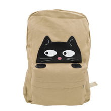 Load image into Gallery viewer, Premium Adorable Peeking Black Kitty Cat Canvas Backpack School Shoulder Bag
