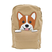 Load image into Gallery viewer, Premium Adorable Peeking Corgi Puppy Dog Canvas Backpack School Shoulder Bag
