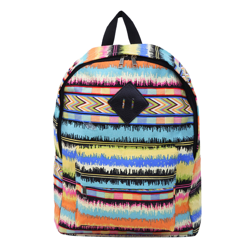 Multi Color Bohemian Tribal Aztec Canvas Backpack School Travel Shoulder Bag - Diff Colors