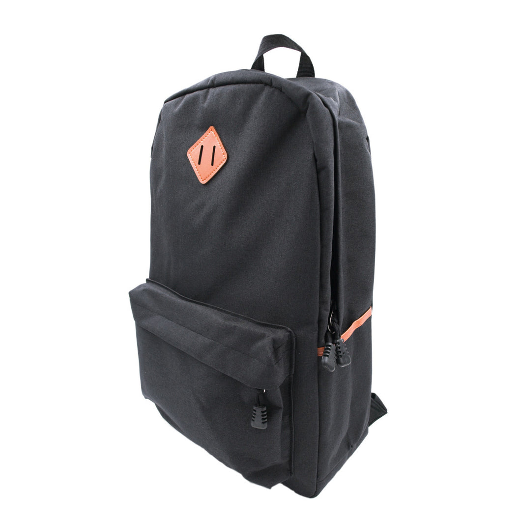Classic Solid Color Canvas Backpack Student School Travel Shoulder Bag