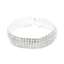 Load image into Gallery viewer, Premium Silver Tone Clear Rhinestone Crystal Fashion Tennis Bracelet
