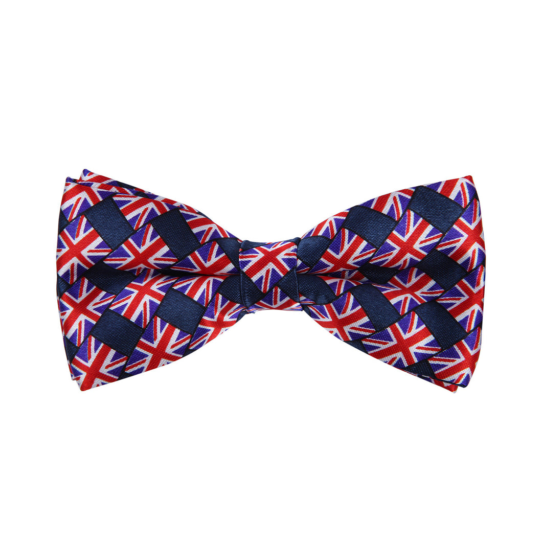 Premium Union Jack British UK Flag Tuxedo Neck Bowtie Bow Tie