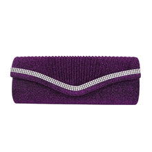 Load image into Gallery viewer, Elegant 2-Way Metallic Glitter Pleated Crystal Clutch Evening Bag
