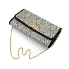 Load image into Gallery viewer, Premium Snakeskin PU Leather Turnlock Flap Handbag Clutch Bag
