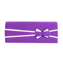 Load image into Gallery viewer, Premium Matte 2-Tone Bow Front Flap Clutch Evening Bag
