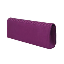 Load image into Gallery viewer, Elegant Pleated Satin &amp; Crystal Flap Clutch Evening Bag
