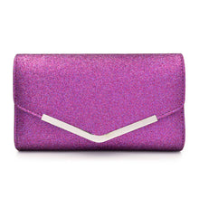 Load image into Gallery viewer, Large Metallic Glitter Envelope Flap Clutch Evening Bag - Diff Colors Avail
