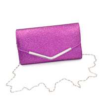 Load image into Gallery viewer, Large Metallic Glitter Envelope Flap Clutch Evening Bag - Diff Colors Avail
