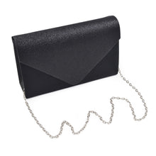 Load image into Gallery viewer, Premium Glitter Front PU Leather Envelope Flap Clutch Evening Bag
