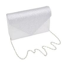 Load image into Gallery viewer, Premium Glitter Front PU Leather Envelope Flap Clutch Evening Bag
