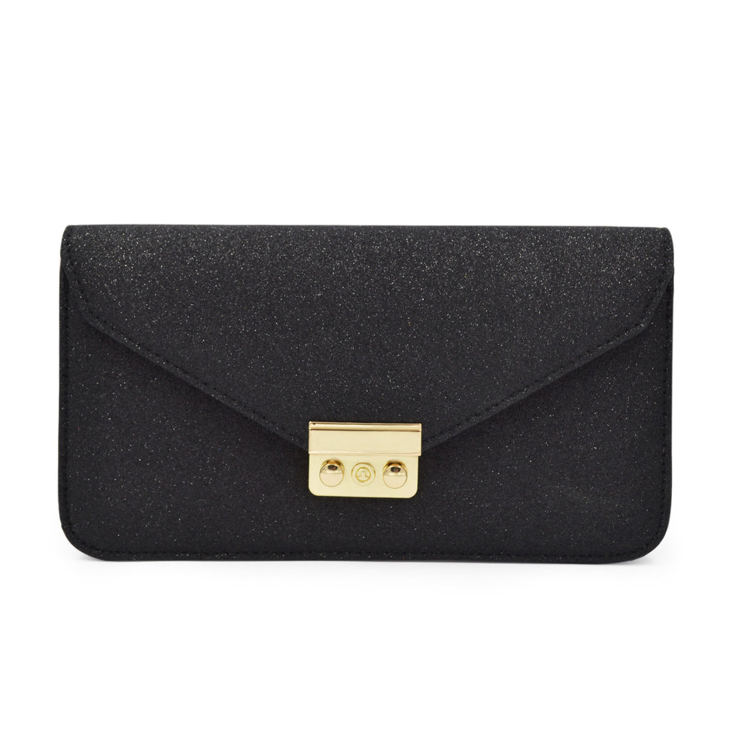 Premium Metallic Glitter Envelope Flap Clutch Evening Bag Handbag - Diff Colors