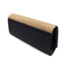 Load image into Gallery viewer, Premium Two Tone Metallic Glitter Flap Clutch Evening Bag Handbag - Diff Colors
