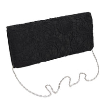 Load image into Gallery viewer, Premium Lace Paisley Floral Fabric Satin Flap Clutch Evening Bag
