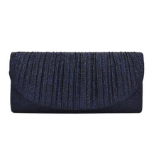 Load image into Gallery viewer, Premium Pleated Metallic Glitter Flap Clutch Evening Bag Handbag - Diff Colors
