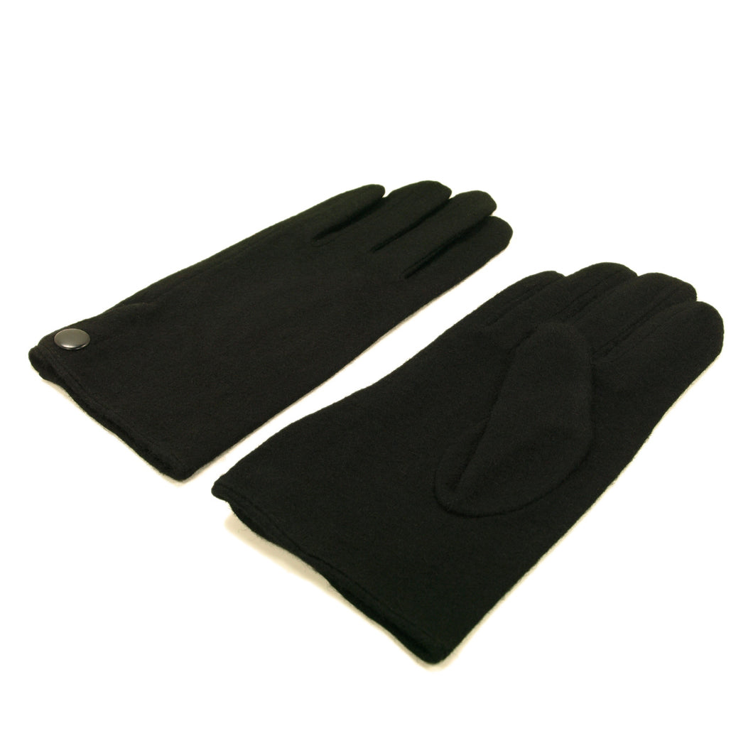 Classic Men's Solid Black Wool Gloves