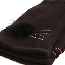 Load image into Gallery viewer, Elegant Women&#39;s Winter Thermal Gloves with Velvet Ribbon &amp; Pom
