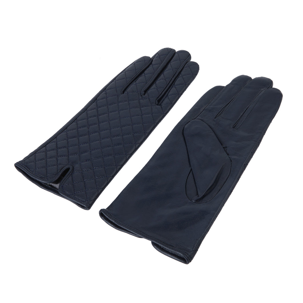 Elegant Women's Quilted Solid Winter Thermal Soft Leather Gloves