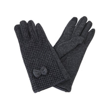 Load image into Gallery viewer, Premium Women&#39;s Winter Houndstooth Thermal Gloves with Bow
