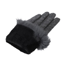 Load image into Gallery viewer, Elegant Women&#39;s Winter Thermal Wool Gloves with Rabbit Fur Trim
