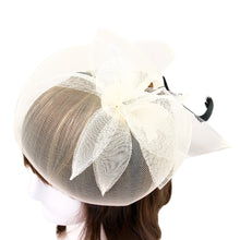 Load image into Gallery viewer, Elegant 2-Way Flower Veil &amp; Feather Fascinator with Clip &amp; Headband -Diff Colors
