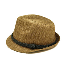 Load image into Gallery viewer, Classic Fedora Straw Hat with Braided Band
