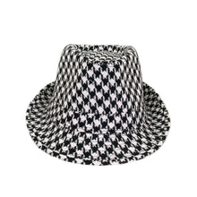 Load image into Gallery viewer, Unisex Classic Houndstooth Fedora Hat
