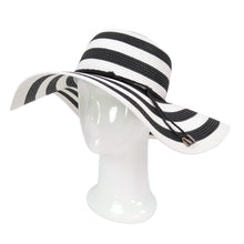 Load image into Gallery viewer, Women&#39;s Elegant Floppy Wide Brim Striped Straw Beach Sun Hat - Diff Colors

